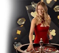 lxgroup web platform showing live dealer tables and mobile app interface